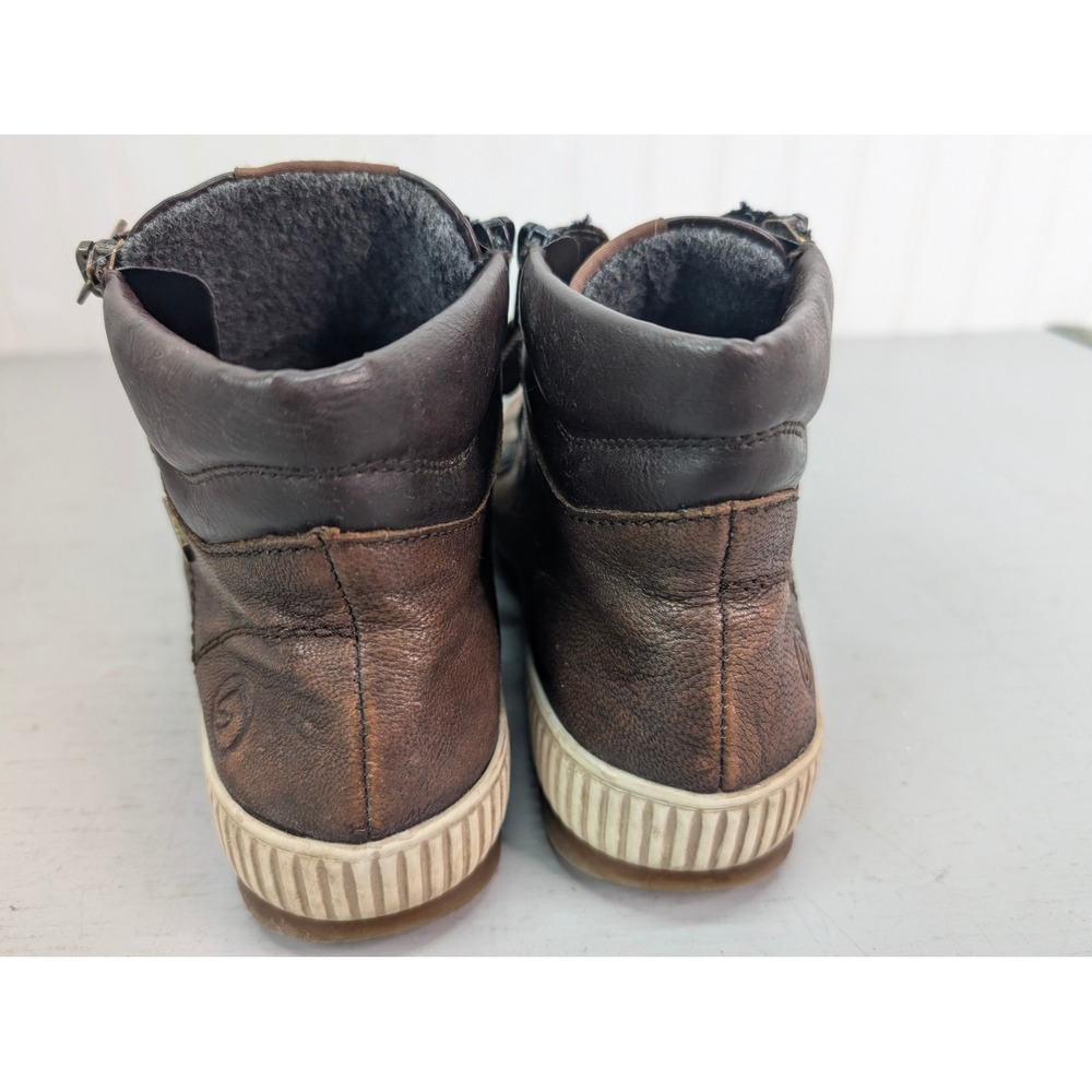 Remonte Brown Leather High Top Sneakers Sz 38 Side Zip Fleece Lined 8909200845 - Picture 11 of 13